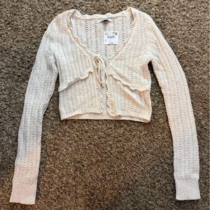 AE Ivory Knit Crop Sweater NWT